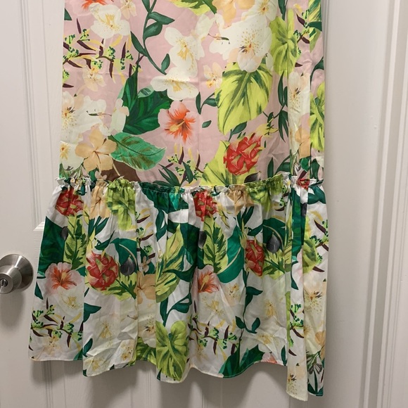 NWT Antonio Melani Perla Tropical Floral Print Ruffle Hem A- Line Maxi Skirt - Picture 7 of 8